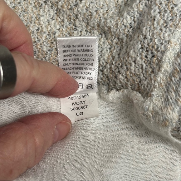 Living Doll Textured Knit White/Beige Cardigan Women’s S - Picture 7 of 7